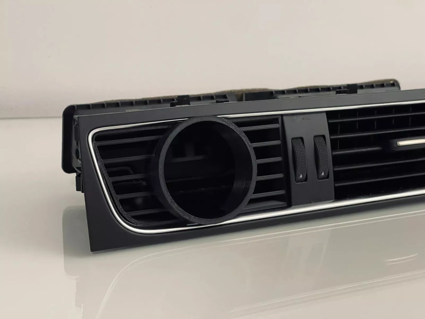 Audi A4/S4/RS4 B8 Center Gauge Pod installed in center air vent - wide shot showing dashboard integration