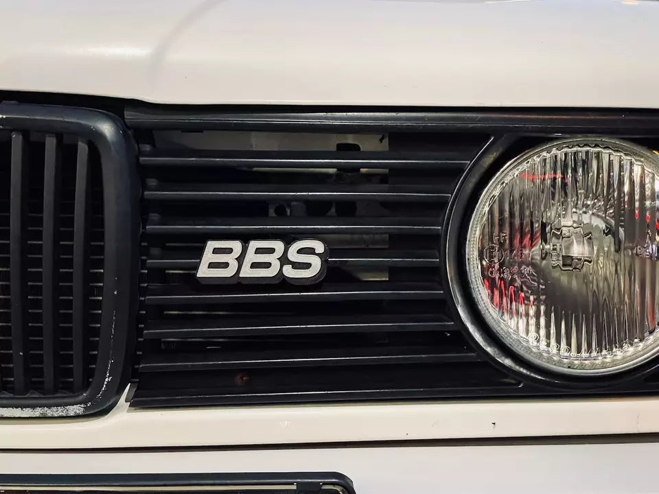 BBS emblem installed on grille another view
