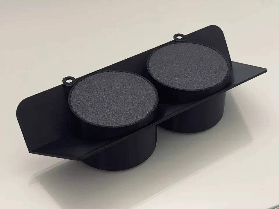 Bottom view of BMW E30 Cup Holder highlighting mounting details