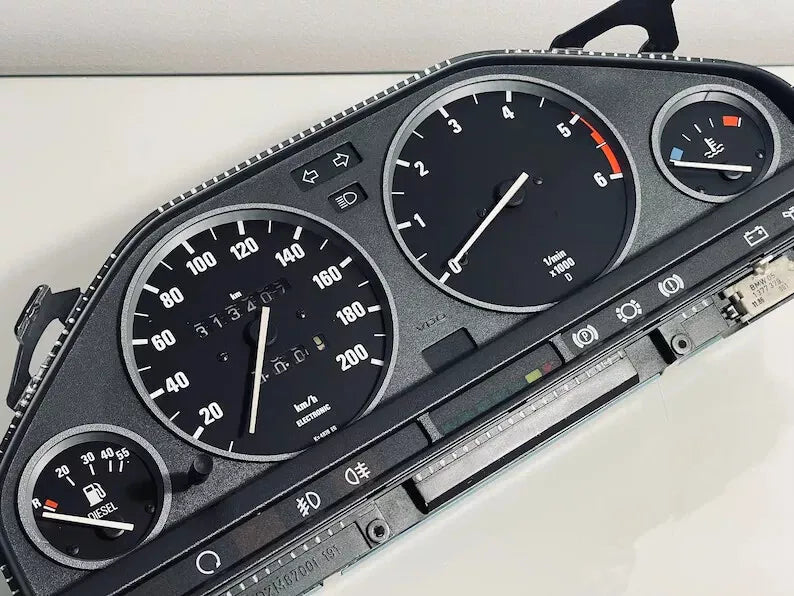 BMW E30 Gauge Cluster Rings in silver highlighting premium design