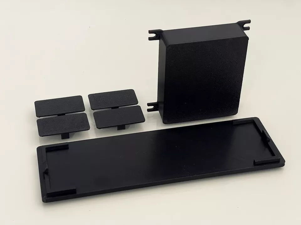 BMW E30 HVAC Blank Panel Kit components arranged together