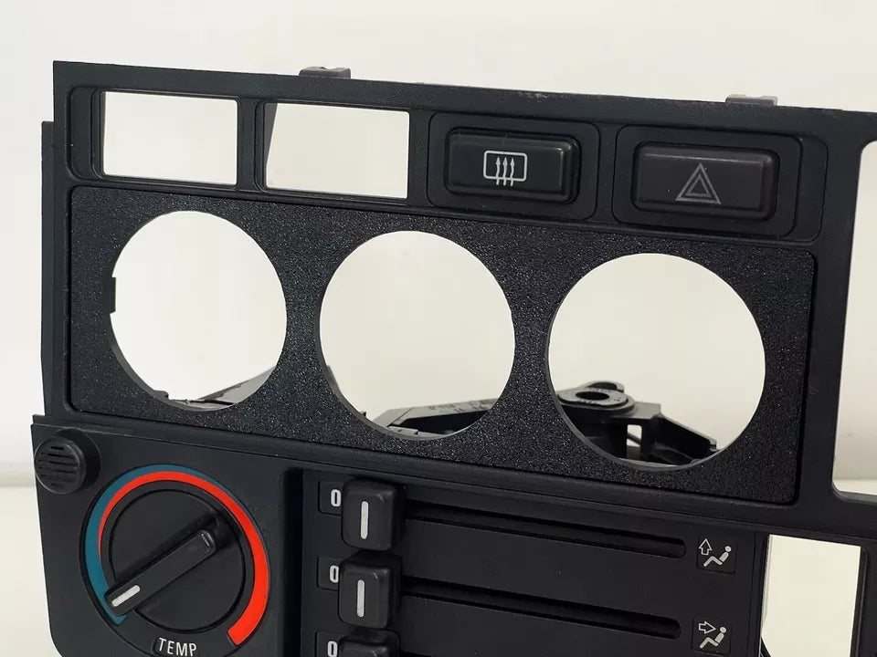 Close-up of BMW E30 Radio Gauge Pod without gauge installed