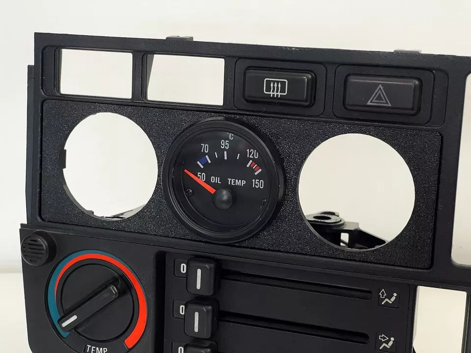 BMW E30 Radio Gauge Pod installed with gauge visible