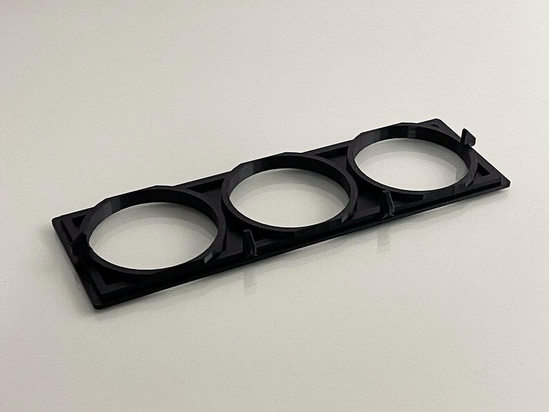 Bottom view of BMW E36 Center Console Gauge Pod showing mounting details