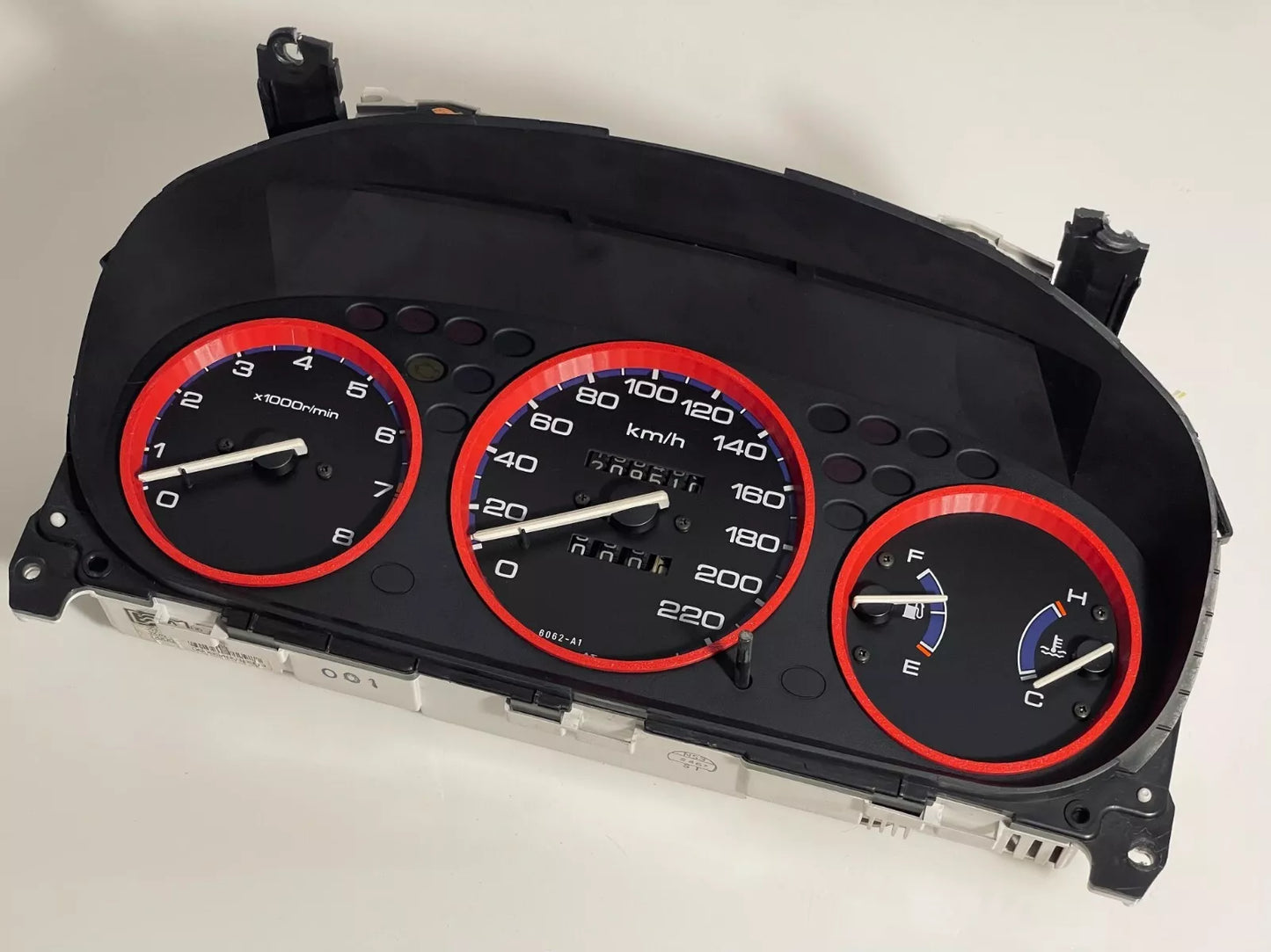 Honda Civic Gauge Cluster Rings in red