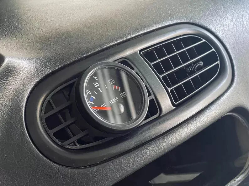 Honda Del Sol Center Gauge Pod installed in center console - wide shot showing dashboard integration