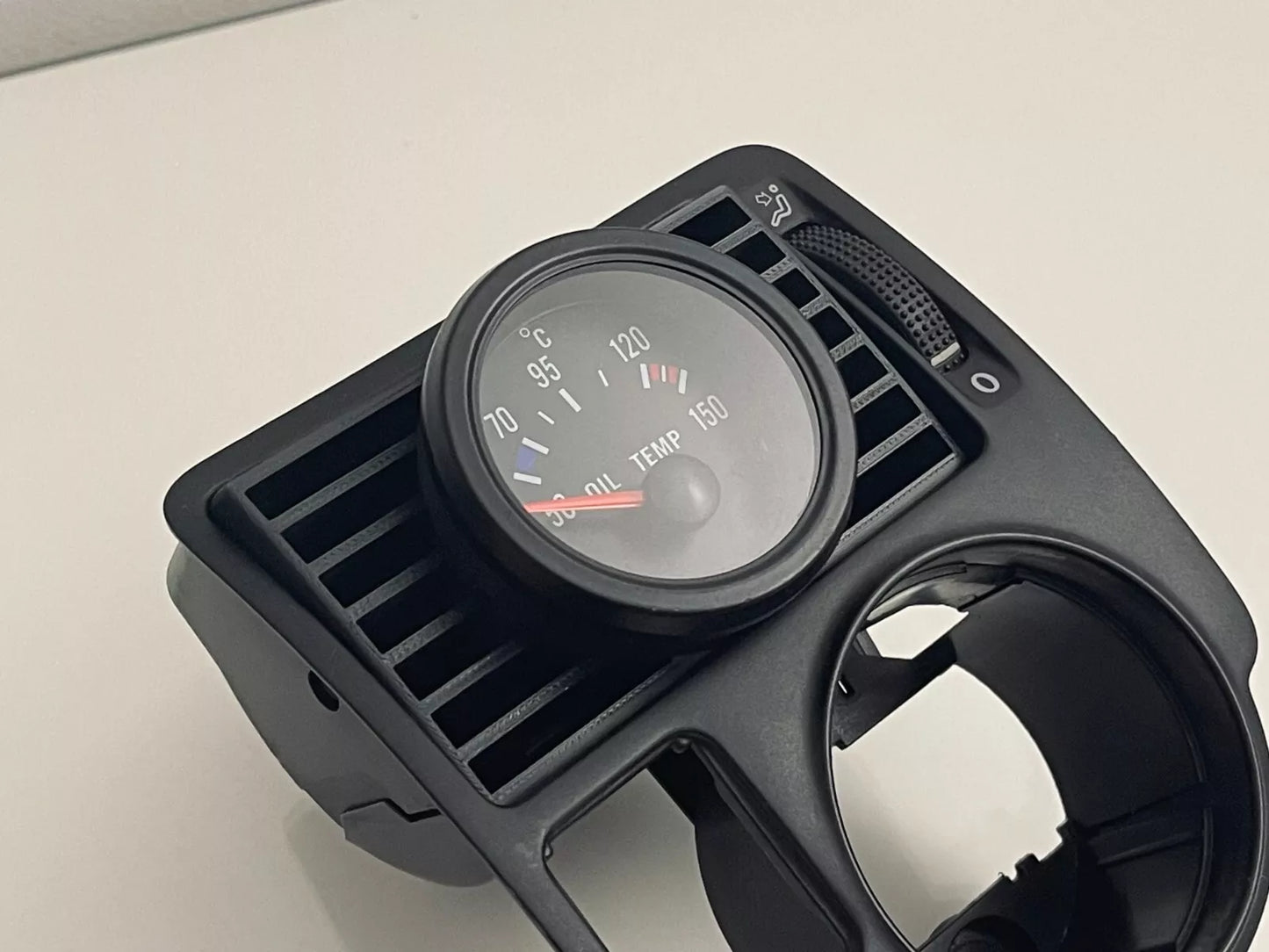 VW Golf MK4 Driver Side Gauge Pod installed in air vent - wide shot showing dashboard integration