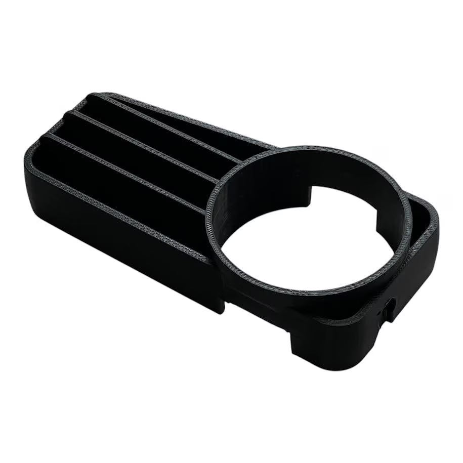 3D printed driver side gauge pod for VW Golf 3 shown without a gauge, ready for installation.