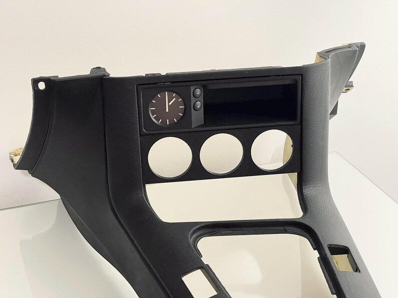 Close-up of BMW E36 Center Console Gauge Pod showing detailed design and fit