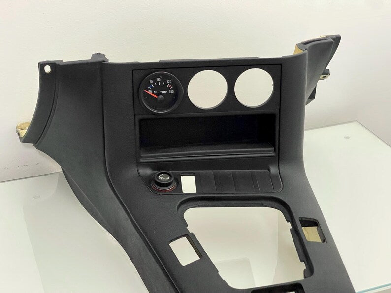 BMW E36 Center Console Gauge Pod installed - wide shot showing dashboard integration
