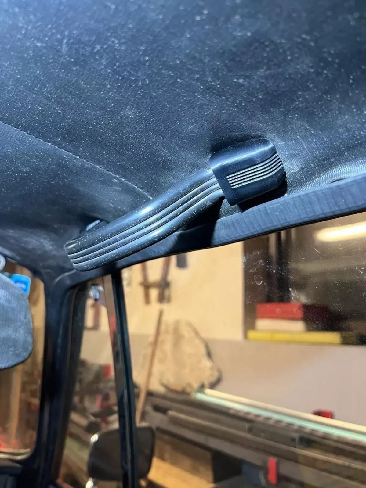 Škoda 110R Grab Handle Cover installed in vehicle - classic interior upgrade