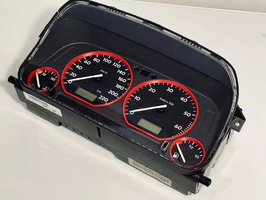 VW Golf MK3 Gauge Cluster Rings in red